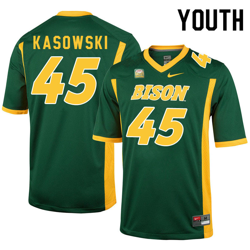 Youth #45 Dustin Kasowski North Dakota State Bison College Football Jerseys Sale-Green - Click Image to Close